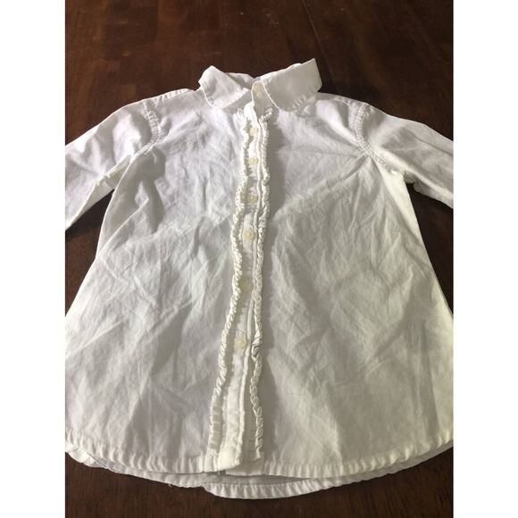 Ralph Lauren White Ruffle Blouse - Picture 2 of 8